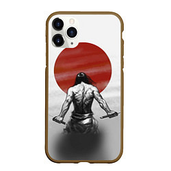 Чехол iPhone 11 Pro матовый Ярость самурая, цвет: 3D-коричневый