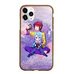 Чехол iPhone 11 Pro матовый No Game No Life, цвет: 3D-коричневый