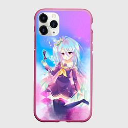 Чехол iPhone 11 Pro матовый No Game No Life, цвет: 3D-малиновый