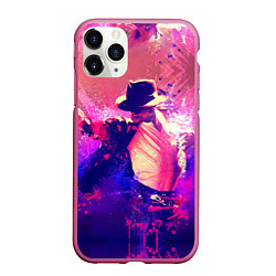 Чехол iPhone 11 Pro матовый Michael Jackson: Moon, цвет: 3D-малиновый