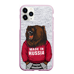 Чехол iPhone 11 Pro матовый Made in Russia, цвет: 3D-розовый