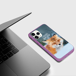 Чехол iPhone 11 Pro матовый Лисичка фыр-фыр, цвет: 3D-фиолетовый — фото 2