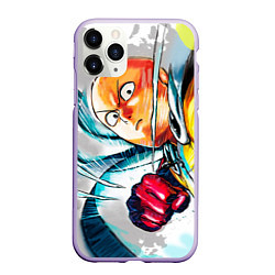 Чехол iPhone 11 Pro матовый One Punch Man Rage, цвет: 3D-светло-сиреневый