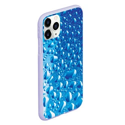 Чехол iPhone 11 Pro матовый Капли воды, цвет: 3D-светло-сиреневый — фото 2