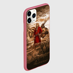 Чехол iPhone 11 Pro матовый Русь священная, цвет: 3D-малиновый — фото 2