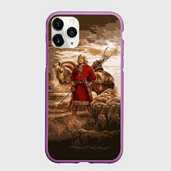 Чехол iPhone 11 Pro матовый Русь священная, цвет: 3D-фиолетовый