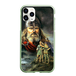 Чехол iPhone 11 Pro матовый Богатырь Руси, цвет: 3D-салатовый