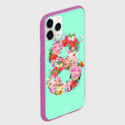 Чехол iPhone 11 Pro матовый 8 Марта, цвет: 3D-фиолетовый — фото 2