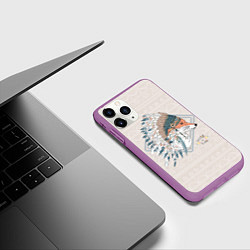 Чехол iPhone 11 Pro матовый Fox: Wild Free, цвет: 3D-фиолетовый — фото 2