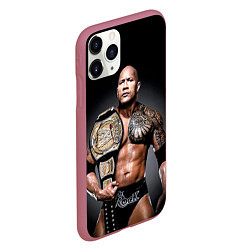 Чехол iPhone 11 Pro матовый Dwayne Johnson, цвет: 3D-малиновый — фото 2