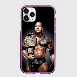 Чехол iPhone 11 Pro матовый Dwayne Johnson, цвет: 3D-фиолетовый
