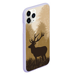 Чехол iPhone 11 Pro матовый Олень на охоте, цвет: 3D-светло-сиреневый — фото 2