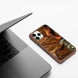 Чехол iPhone 11 Pro матовый Рыбацкий стол, цвет: 3D-коричневый — фото 2