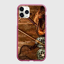 Чехол iPhone 11 Pro матовый Рыбацкий стол, цвет: 3D-малиновый