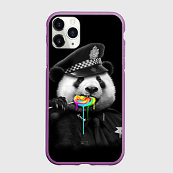 Чехол iPhone 11 Pro матовый Панда с карамелью, цвет: 3D-фиолетовый