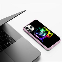 Чехол iPhone 11 Pro матовый Кот космонавт, цвет: 3D-розовый — фото 2