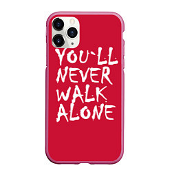 Чехол iPhone 11 Pro матовый You'll never walk alone, цвет: 3D-малиновый