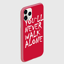 Чехол iPhone 11 Pro матовый You'll never walk alone, цвет: 3D-малиновый — фото 2