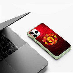 Чехол iPhone 11 Pro матовый Манчестер Юнайтед, цвет: 3D-салатовый — фото 2