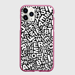 Чехол iPhone 11 Pro матовый Английский алфавит, цвет: 3D-малиновый