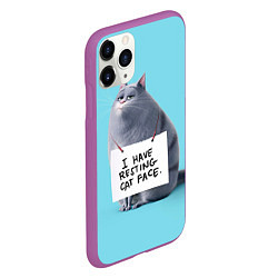 Чехол iPhone 11 Pro матовый I have resing cat face, цвет: 3D-фиолетовый — фото 2