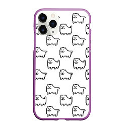 Чехол iPhone 11 Pro матовый Undertale Annoying dog white, цвет: 3D-фиолетовый