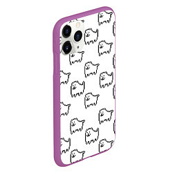 Чехол iPhone 11 Pro матовый Undertale Annoying dog white, цвет: 3D-фиолетовый — фото 2