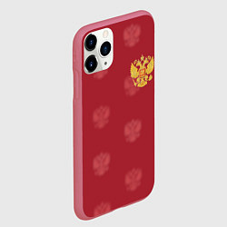 Чехол iPhone 11 Pro матовый Сборная России по футболу, цвет: 3D-малиновый — фото 2