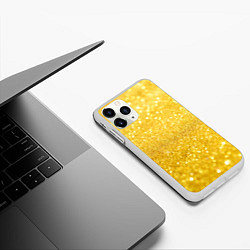 Чехол iPhone 11 Pro матовый Золото, цвет: 3D-белый — фото 2