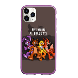 Чехол iPhone 11 Pro матовый Five Nights At Freddy's, цвет: 3D-фиолетовый