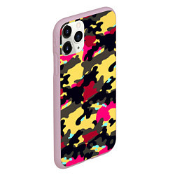 Чехол iPhone 11 Pro матовый Камуфляж: желтый/черный/розовый, цвет: 3D-розовый — фото 2