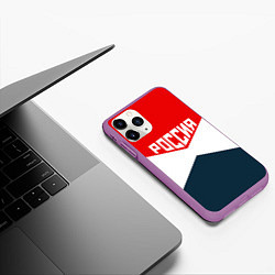 Чехол iPhone 11 Pro матовый Форма России, цвет: 3D-фиолетовый — фото 2