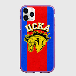 Чехол iPhone 11 Pro матовый ФК ЦСКА, цвет: 3D-фиолетовый