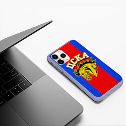 Чехол iPhone 11 Pro матовый ФК ЦСКА, цвет: 3D-светло-сиреневый — фото 2