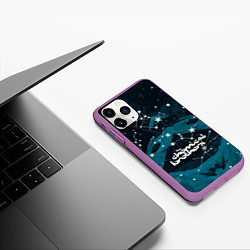 Чехол iPhone 11 Pro матовый Chemical Brothers: Space, цвет: 3D-фиолетовый — фото 2