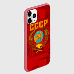 Чехол iPhone 11 Pro матовый СССР, цвет: 3D-малиновый — фото 2