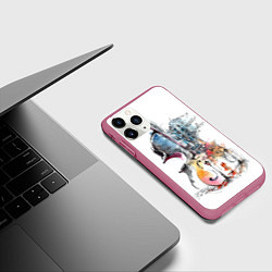Чехол iPhone 11 Pro матовый Скрипка, цвет: 3D-малиновый — фото 2