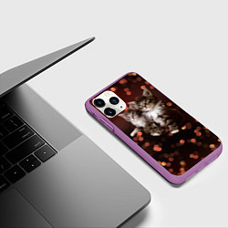 Чехол iPhone 11 Pro матовый Котята, цвет: 3D-фиолетовый — фото 2