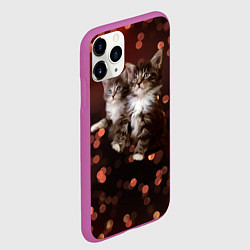 Чехол iPhone 11 Pro матовый Котята, цвет: 3D-фиолетовый — фото 2