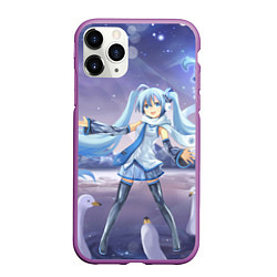 Чехол iPhone 11 Pro матовый Hatsune Miku, цвет: 3D-фиолетовый