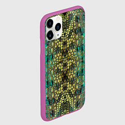 Чехол iPhone 11 Pro матовый Крокодил, цвет: 3D-фиолетовый — фото 2