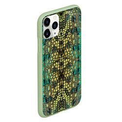 Чехол iPhone 11 Pro матовый Крокодил, цвет: 3D-салатовый — фото 2