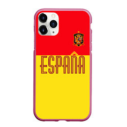 Чехол iPhone 11 Pro матовый Сборная Испании: Евро 2016, цвет: 3D-малиновый