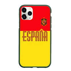 Чехол iPhone 11 Pro матовый Сборная Испании: Евро 2016, цвет: 3D-темно-зеленый