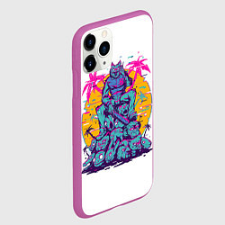 Чехол iPhone 11 Pro матовый Hotline Miami: Throne, цвет: 3D-фиолетовый — фото 2