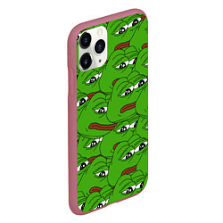 Чехол iPhone 11 Pro матовый Sad frogs, цвет: 3D-малиновый — фото 2