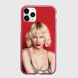 Чехол iPhone 11 Pro матовый Taylor Swift, цвет: 3D-малиновый