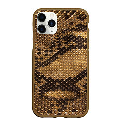 Чехол iPhone 11 Pro матовый Змеиная кожа, цвет: 3D-коричневый