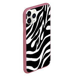 Чехол iPhone 11 Pro матовый Зебра, цвет: 3D-малиновый — фото 2