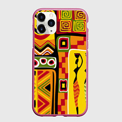 Чехол iPhone 11 Pro матовый Африка, цвет: 3D-малиновый